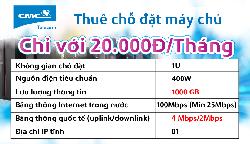 Đặt máy chủ (Server Colocation) tại Datacenter CMC giá chỉ 20.000 VND / 1 tháng