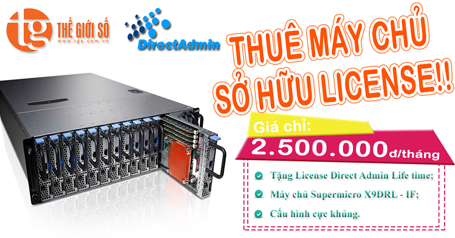 thue server may chu, so huu license direct admin